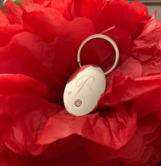 Portachiavi con brillantino inciso a mano