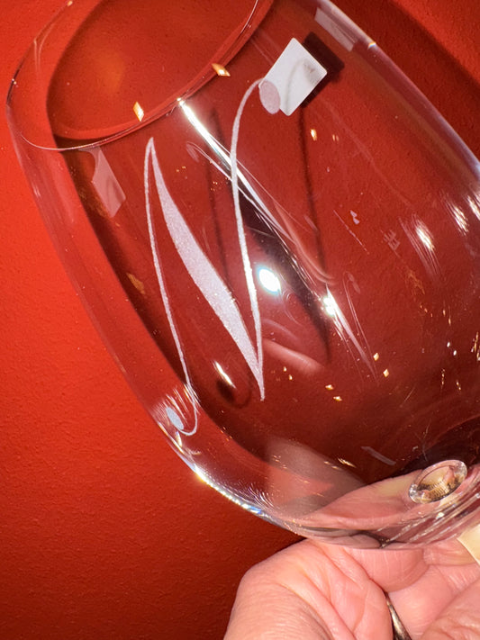 Bicchiere inciso a mano