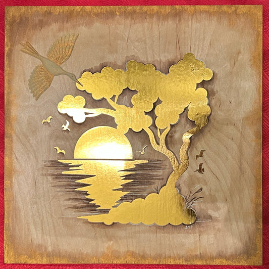 Quadro in legno fatto a mano 30x30cm