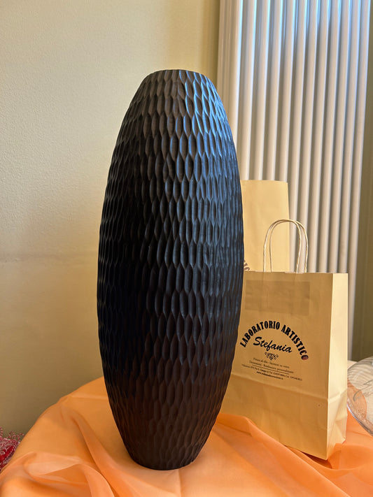 Vaso Scolpito in Legno di Mango