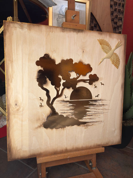 Quadro in legno fatto a mano 50x50cm