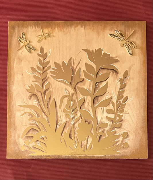 Quadro in legno fatto a mano 25x25cm