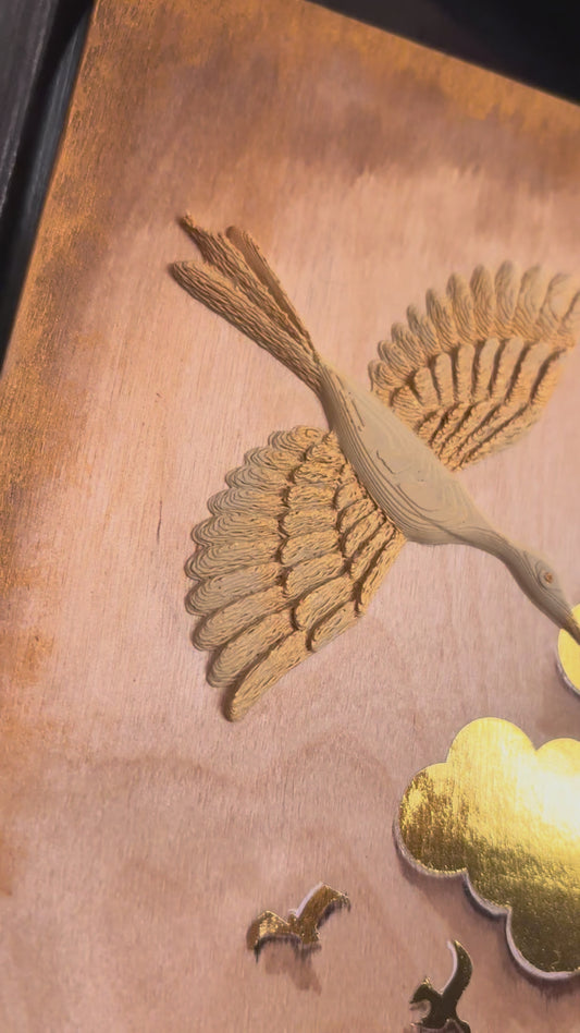 Quadro in legno fatto a mano 30x30cm