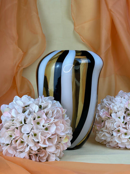 Vaso in vetro tricolore